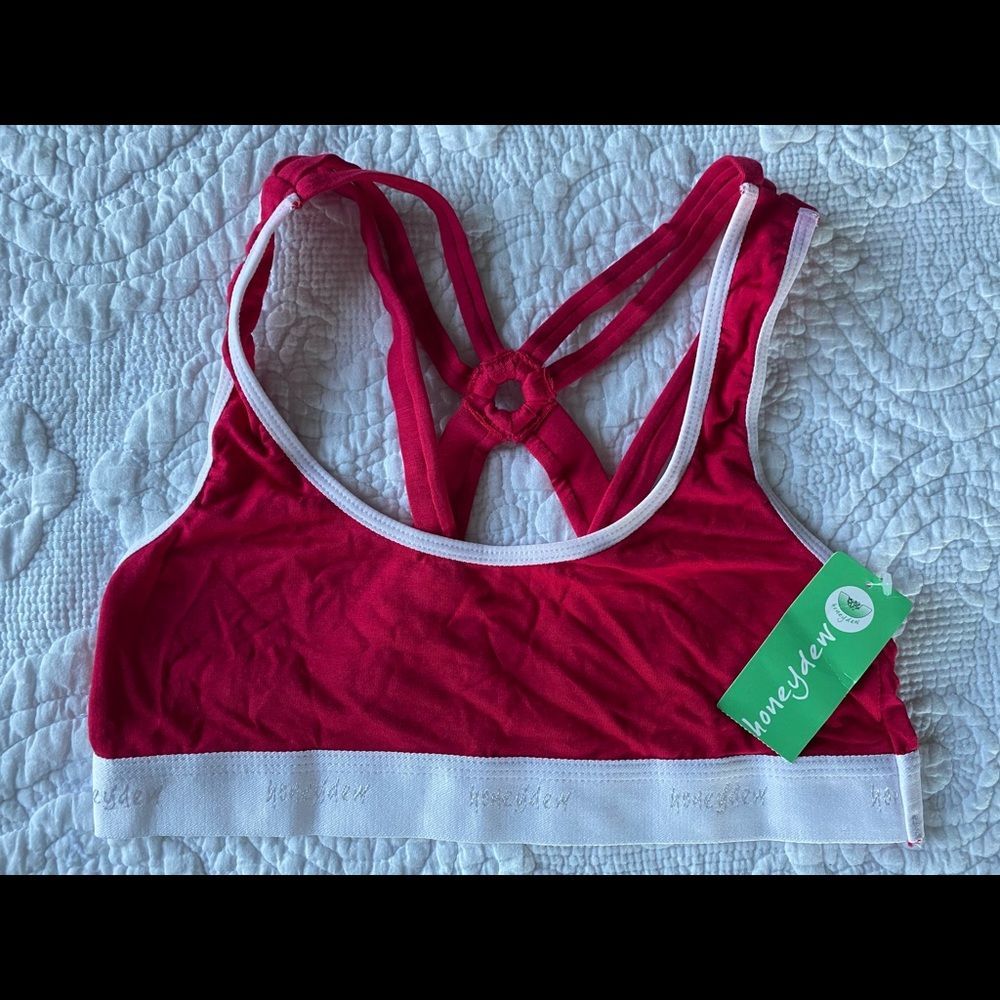 Honeydew NWT medium red bra